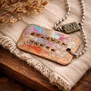 Kate Mesta Handmade Copper Pendant Necklace Metal OOAK Style “Amazing Grace”